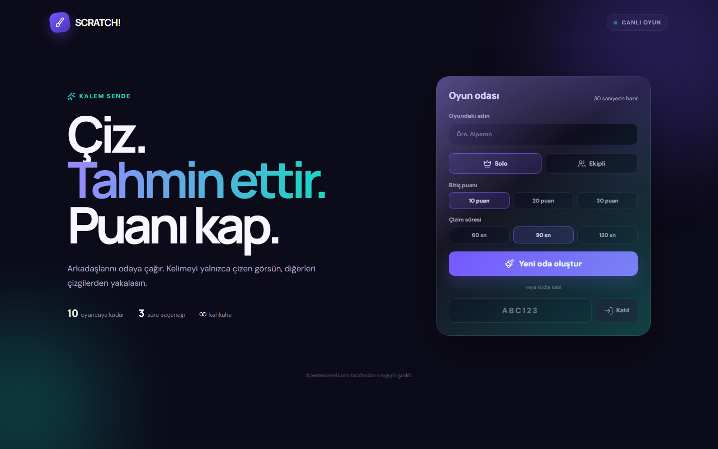 SCRATCH canlı çizim ve tahmin oyunu önizlemesi